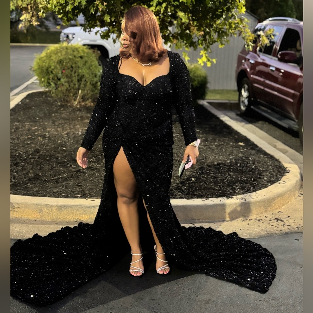 Elegant Black Sequin Gown